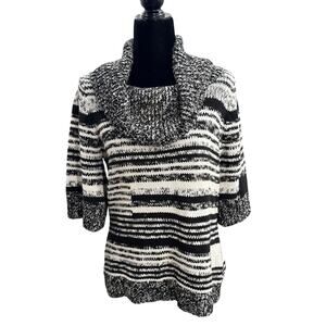 White House Black Market Short Sleeve Cowl Neck Sweater Large